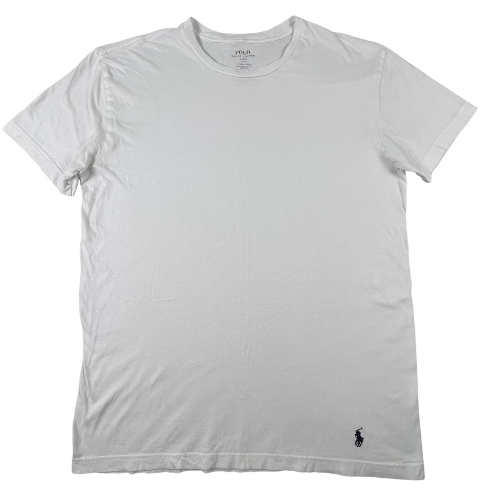 Polo Ralph Lauren T-Shirt Mens L White Classic Fit Short Sleeve 100% Cotton